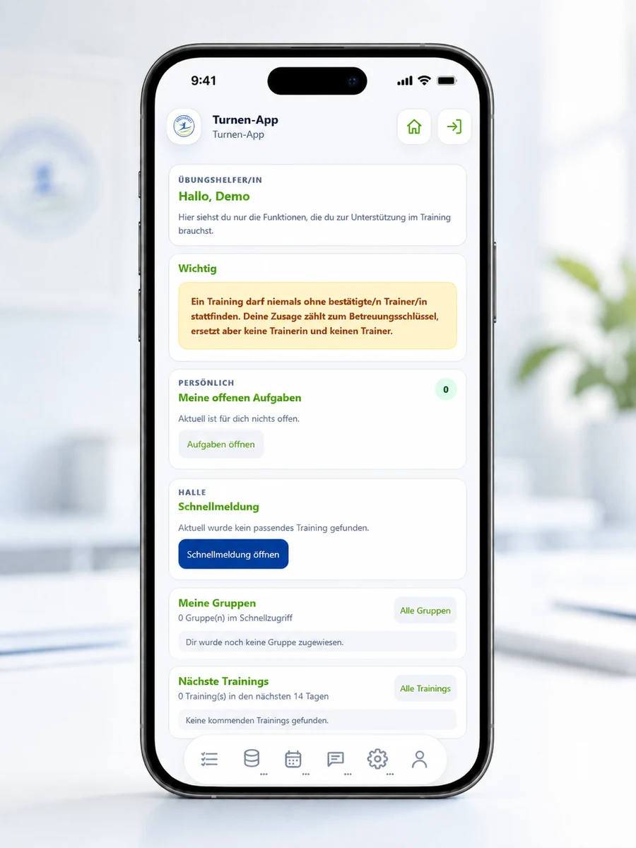 Übungshelferbereich